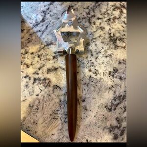 Vintage Bottle Can Opener Mid Century Modern MCM Tortoise Shell Bakelite Handle